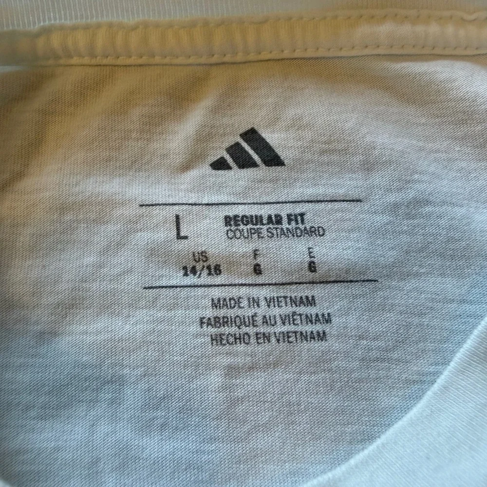 Adidas Boys Graphic T-Shirt Lot of 2 White and Grey‎ M 10/12 L 14/16
